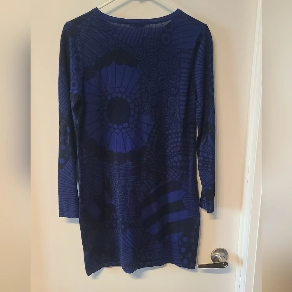 Marimekko Huvila Fine Knit 100% Wool Long Sleeve Dress - Picture 6 of 8